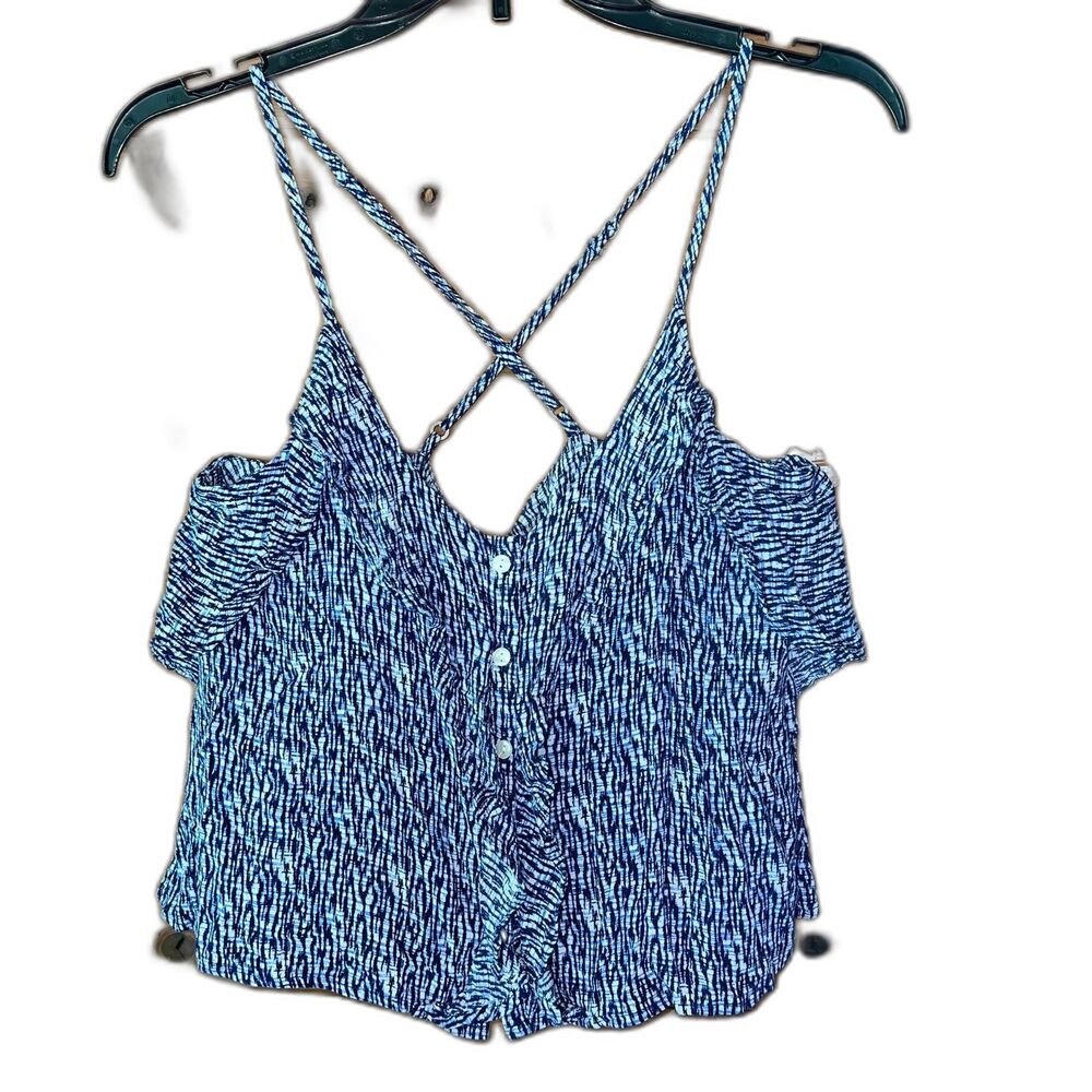 Tokyo Darling Cropped Ruffle Tank Top Size Medium